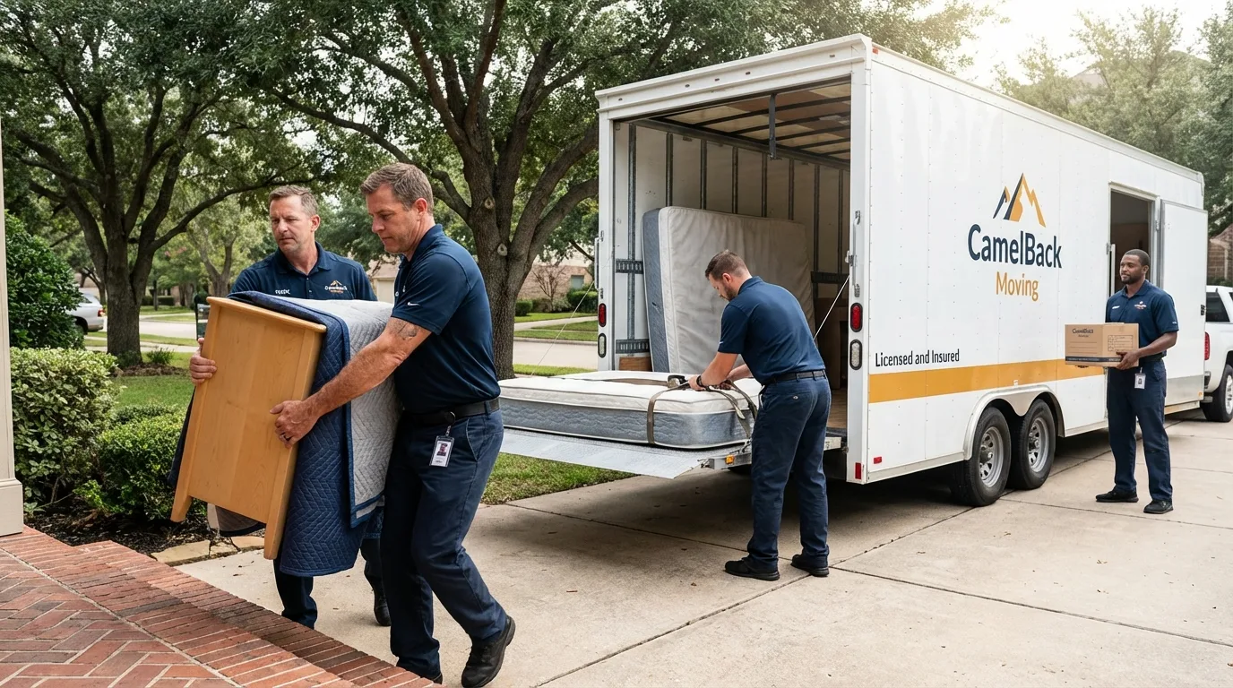 Crew loading residential truck for cross-state move from Bristol, VA