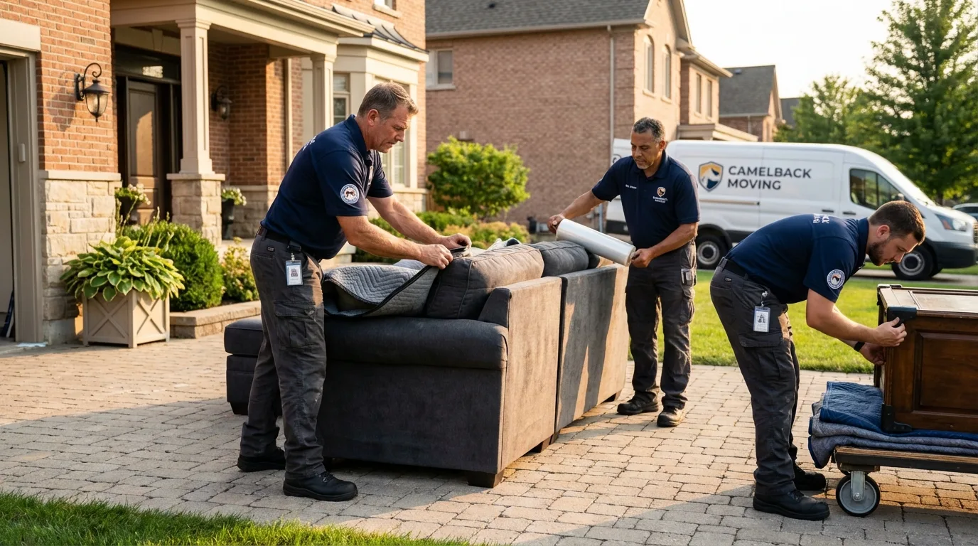 Large estate moving crew wrapping furniture in Bristol, VA